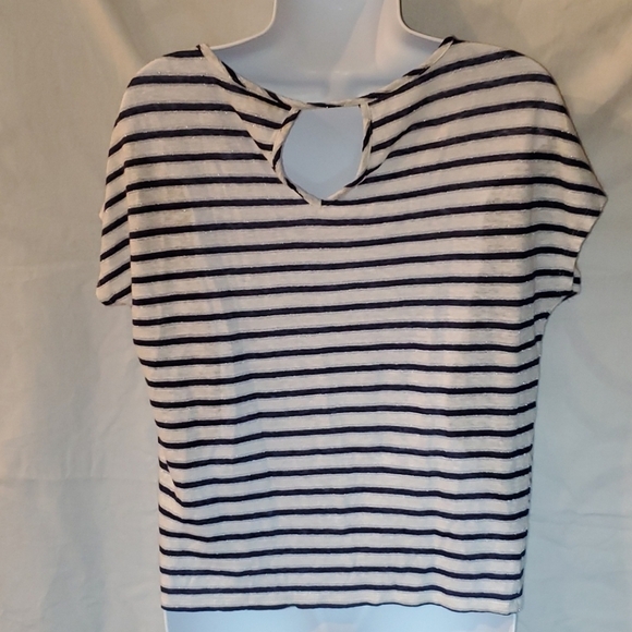 Christian Siriano horizontal striped linen top - Picture 14 of 14